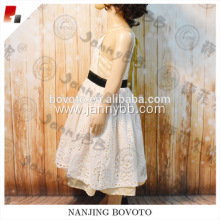 High quality ivory lace flower champagne tutu sleeveless dress